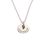 Dainty Rose Gold Name and Stone Necklace
