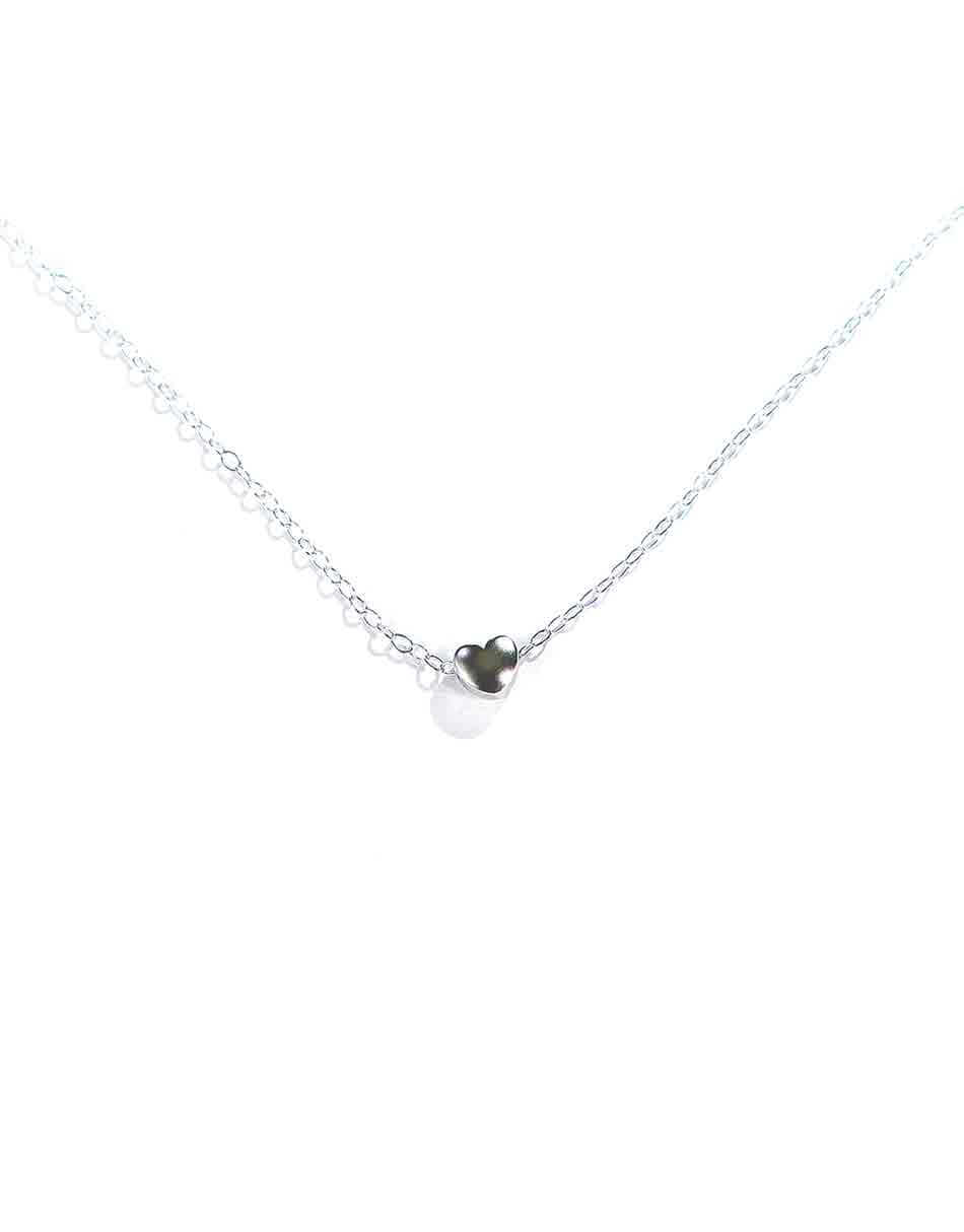 Dainty sterling silver puffy heart hung on a sterling silver chain. Perfect jewelry for your co-worker, sister-in-law, or best friend.