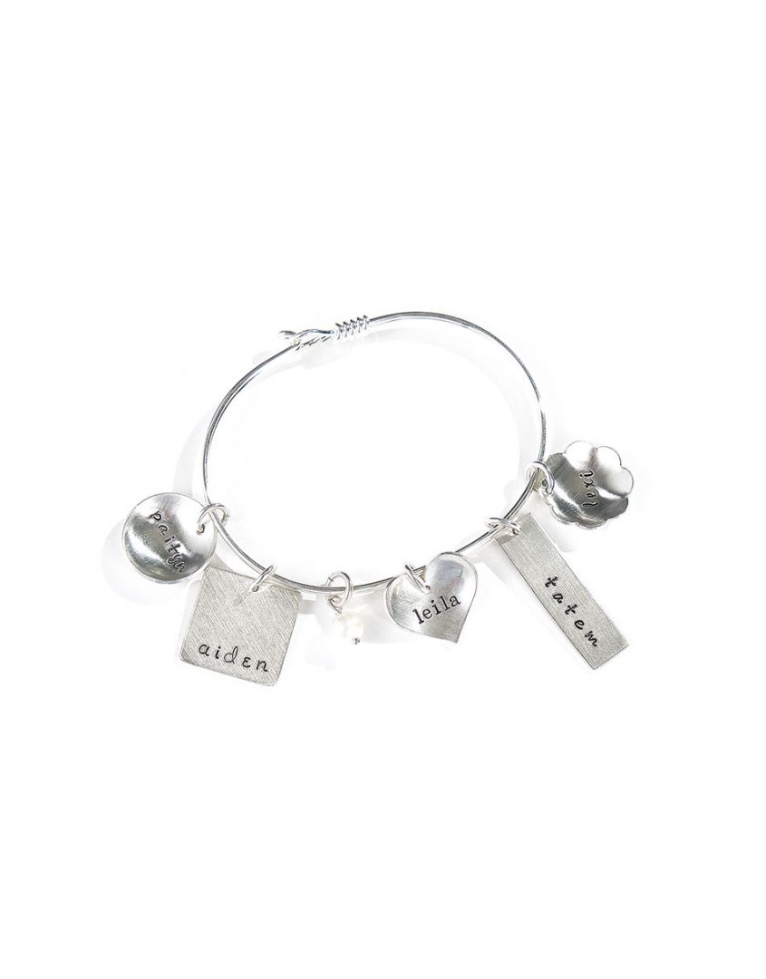  Children's Name Engraved Bracelet - 925 Sterling Silver Chain  Bracelet - Personalized Name Bracelet - Birthday Gift for Mom, Gift Wrapped  Names bracelet : Handmade Products