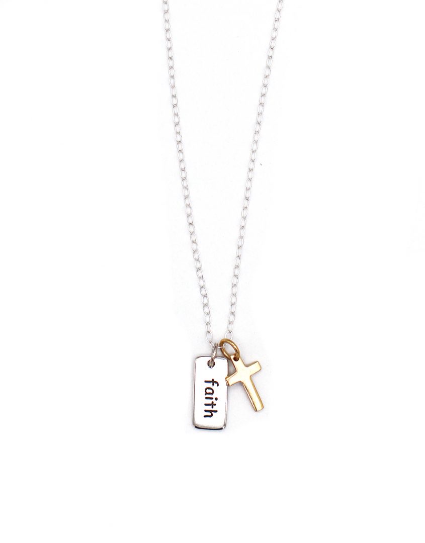 Faith Charm Necklace The Vintage Pearl
