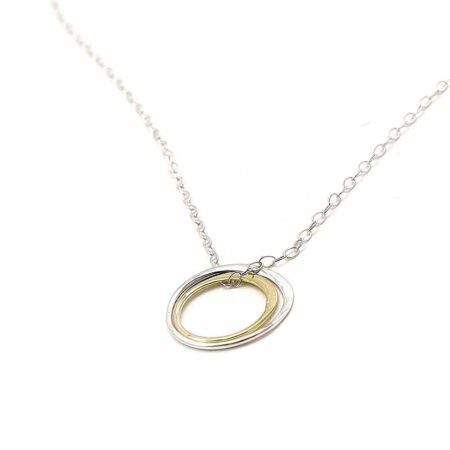 Made with a sterling silver circle and a gold filled circle, hung on a gorgeous sterling silver dainty chain. Best gift for soul sisters.
