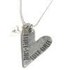Handmade heart charm necklace, cast in beautiful fine pewter and hand stamped with name or date. Perfect gift for wife, daughter