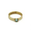 Swarovski birthstone fused ring in gold. Customize the ring by getting your name engraved on the inside of the ring