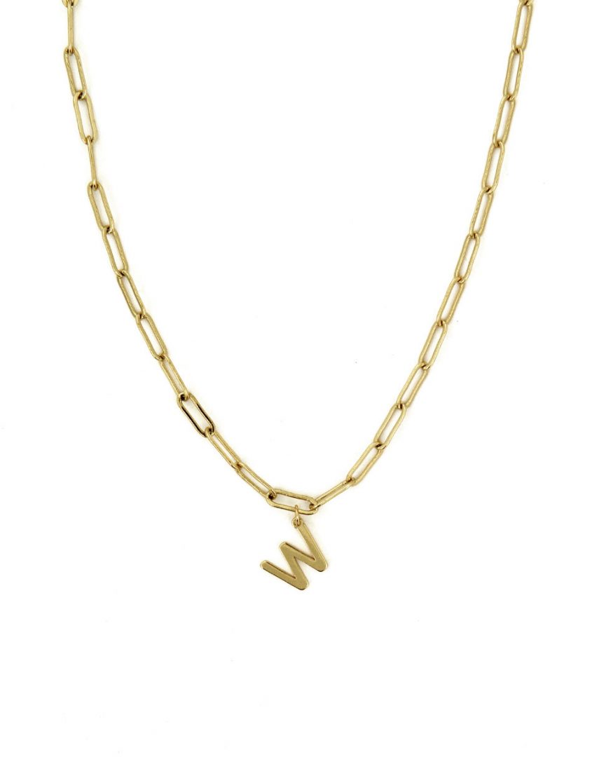 gold-dainty-paperclip-charm-necklace-flat