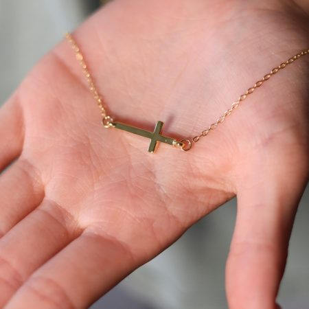 Golden Carried By the Cross Necklace