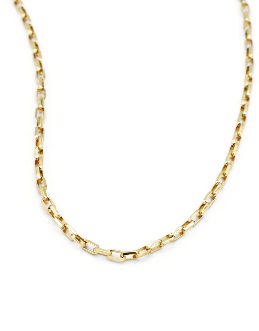 Gold Rectangle Link Chain - The Vintage Pearl