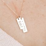 Capture a special memory with this making memories necklace. Capture the place, the city, the date, or the time.