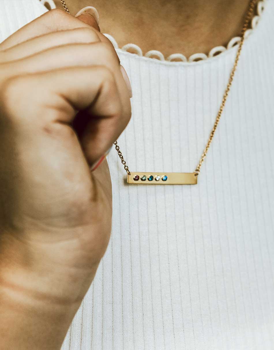 gold-rectangle-birthstone-bar-necklace-model-5