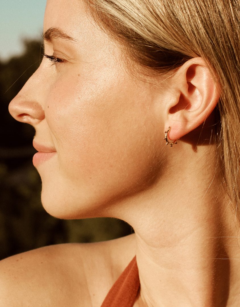 gold-studded-hoop-earrings-model-2