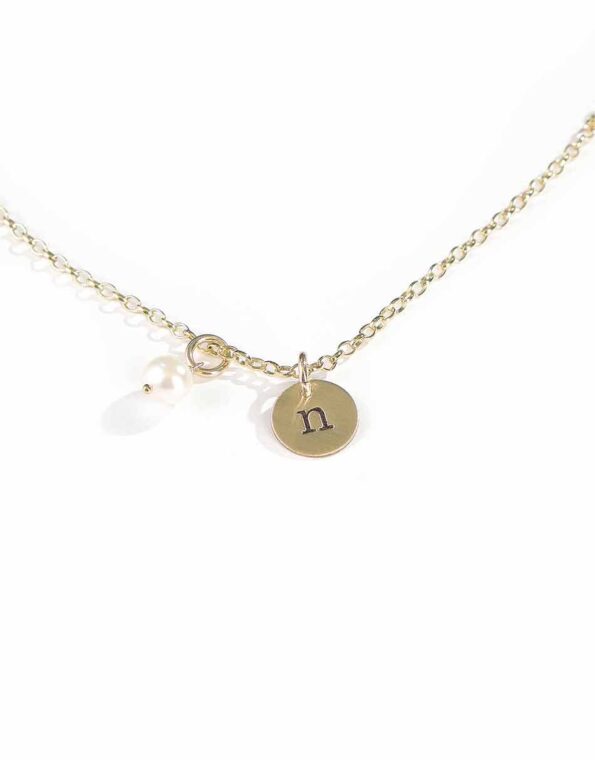Gold Initials On A Chain Necklace