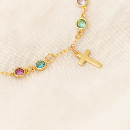 Golden Radiant Faith Birthstone Necklace