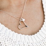 Heart sterling silver necklace with a special secret message inside the heart. Perfect gift for wife, mom, friend.