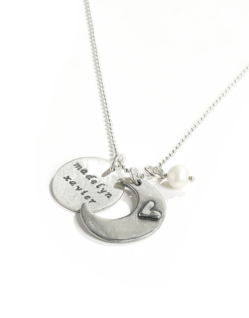 I Love You To The Moon And Back Necklace With Name Disc