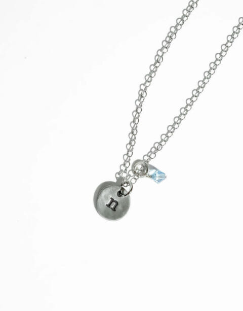 Initials On A Chain (Pewter) The Vintage Pearl Initials On A Chain (Pewter) The Vintage Pearl