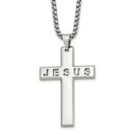Stainless Steel Polished Jesus Cross