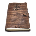A custom journal with hand stamped quote or a scripture along with a name or a date. Perfect gift for friends, co-workers