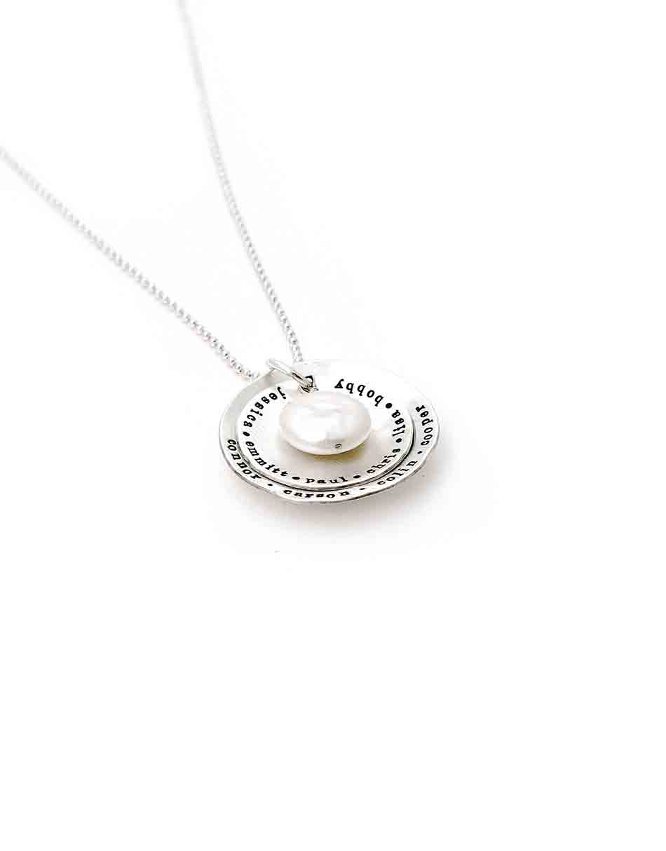 Layered Mother Of Pearl Sterling Silver Necklace