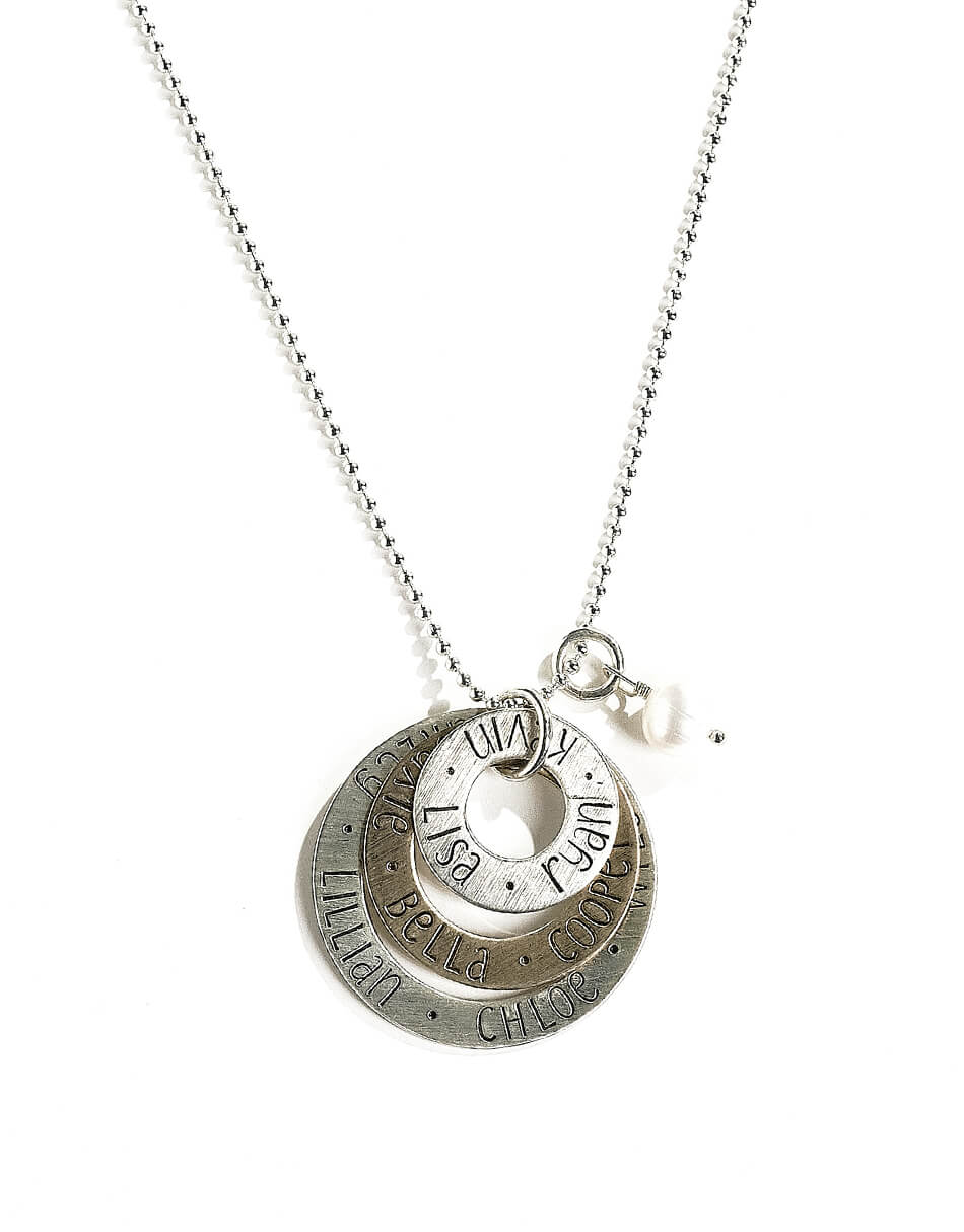 Mixed Metal Layered Eternity Circle Necklace