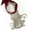 Made in fine pewter, customize this little monkey ornament with your kid's name and date of birth.
