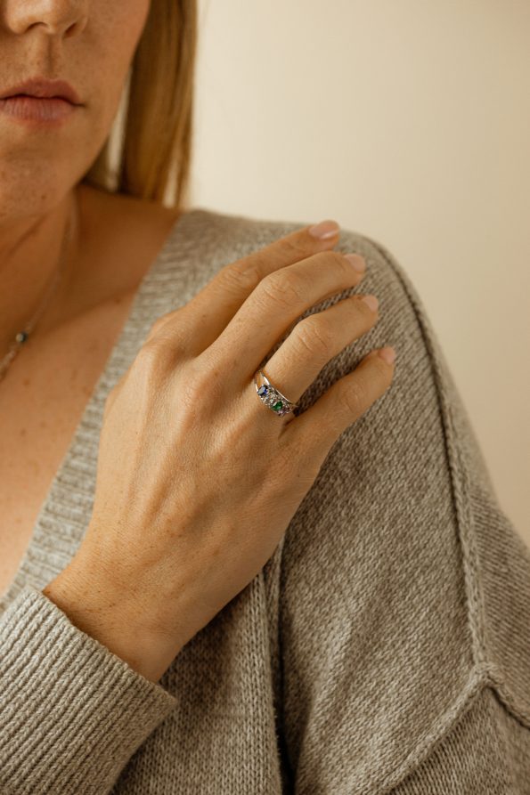 oval family birthstone ring