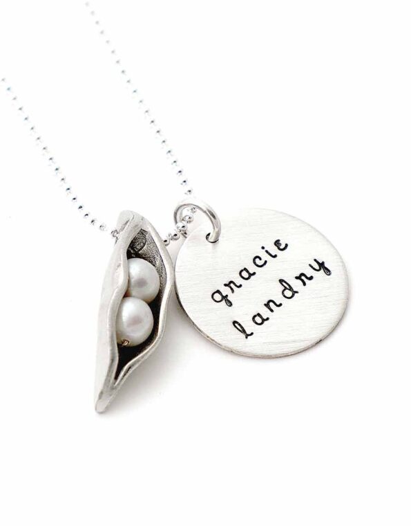 Peas In A Pod With Names Necklace