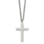 Stainless Steel Polished Simple Cross Necklace