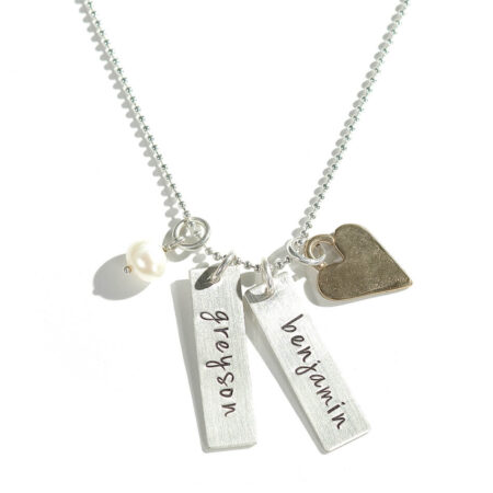 Rectangle Names With Love Necklace