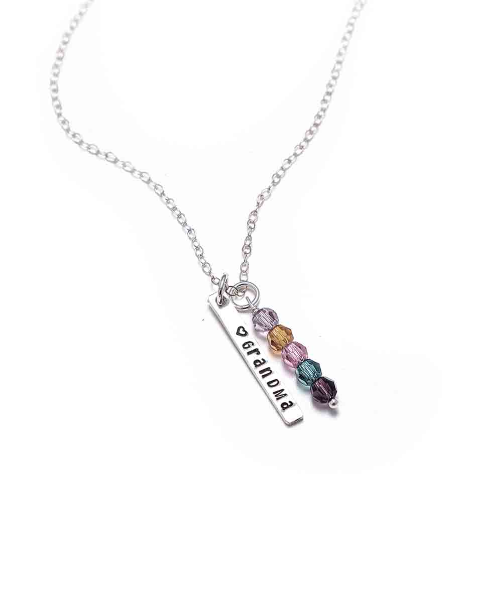 Family Birthstone Personalized Rectangle Necklace