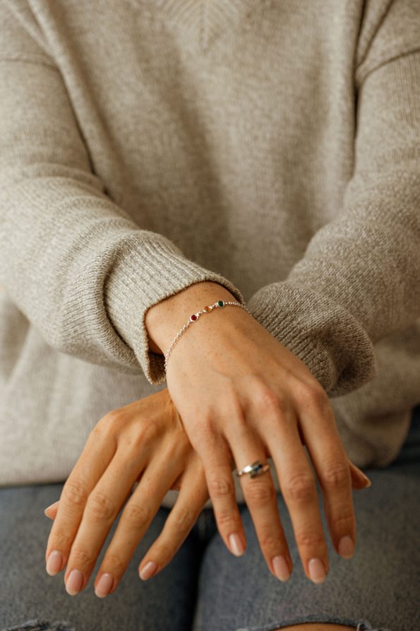 silver connected bracelet