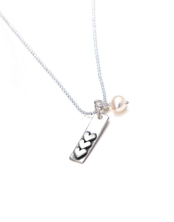 Silver Love Stack Charm Necklace