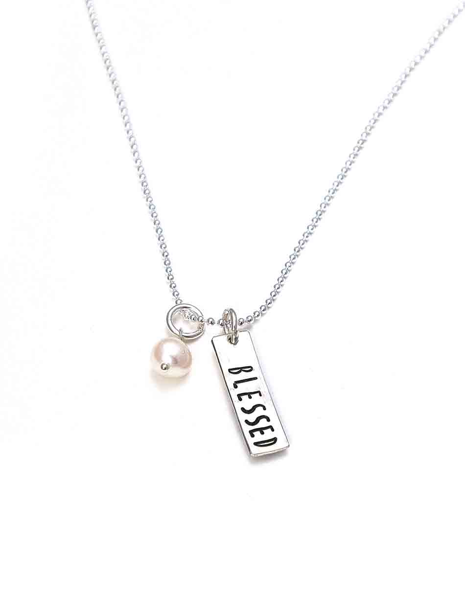 Silver Love Stack Charm Necklace