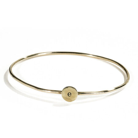 Simple sterling silver or gold filled bangle, hand stamped with initial. Personalized braclet for her