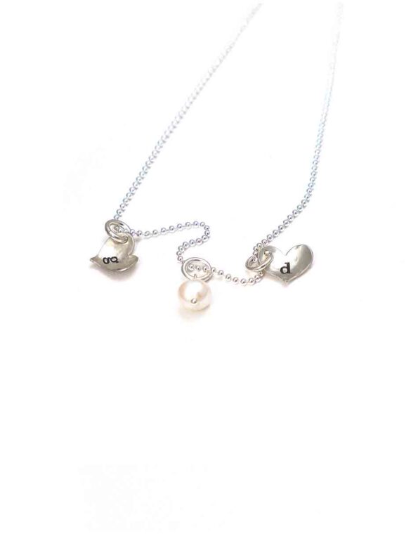 Simple Initial Hearts Necklace