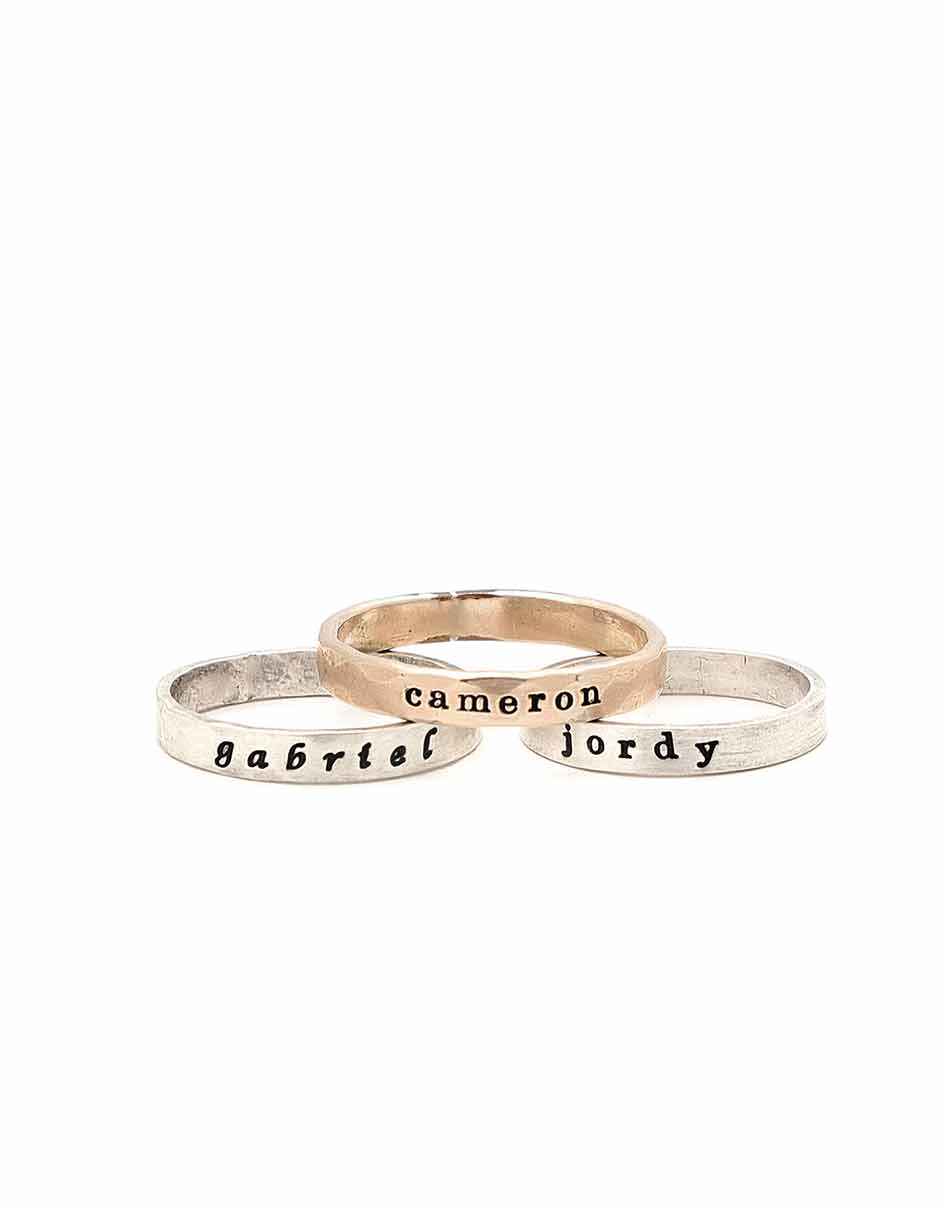 Skinny Message Name Ring
