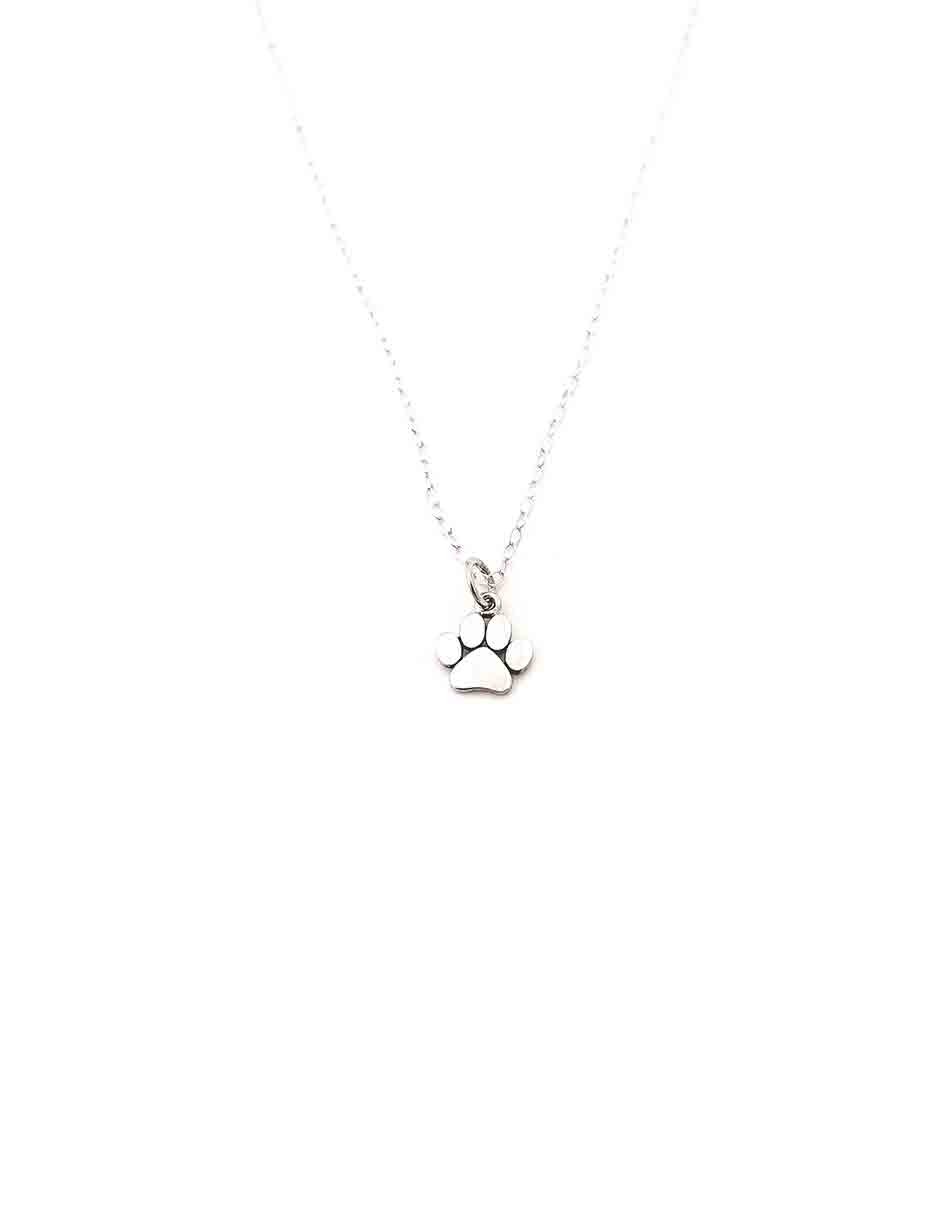 Made in sterling silver, this paw charm is hung on a beautiful sterling silver dainty chain. Sweetest necklace gift for an animal lover.