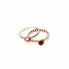 Stacking gold ring with beautiful Swarovski birthstone. Perfect gift for BFFs, sister, wife, mom