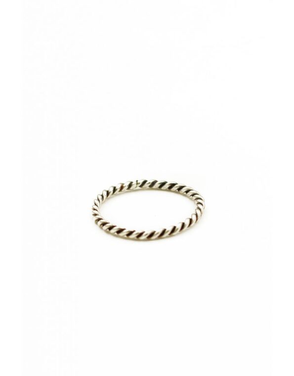 A handmade sterling silver rope ring. Wear it alone or add to the existing ring set.