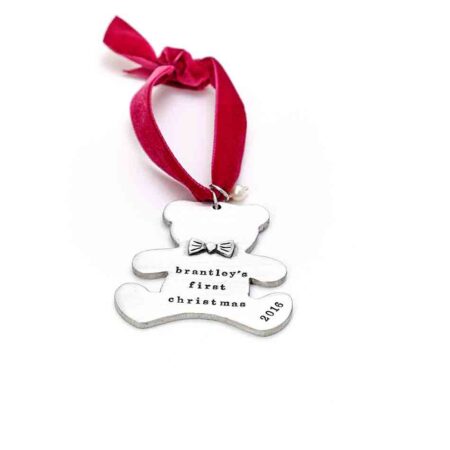 Handcrafted and casted in fine pewter. Customize with name, birthdate, weight. Perfect gift for your kids