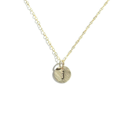 Hand-stamped initial on a tiny disc, in sterling silver or gold. Best personalized necklace for wife, mom, sister, friend