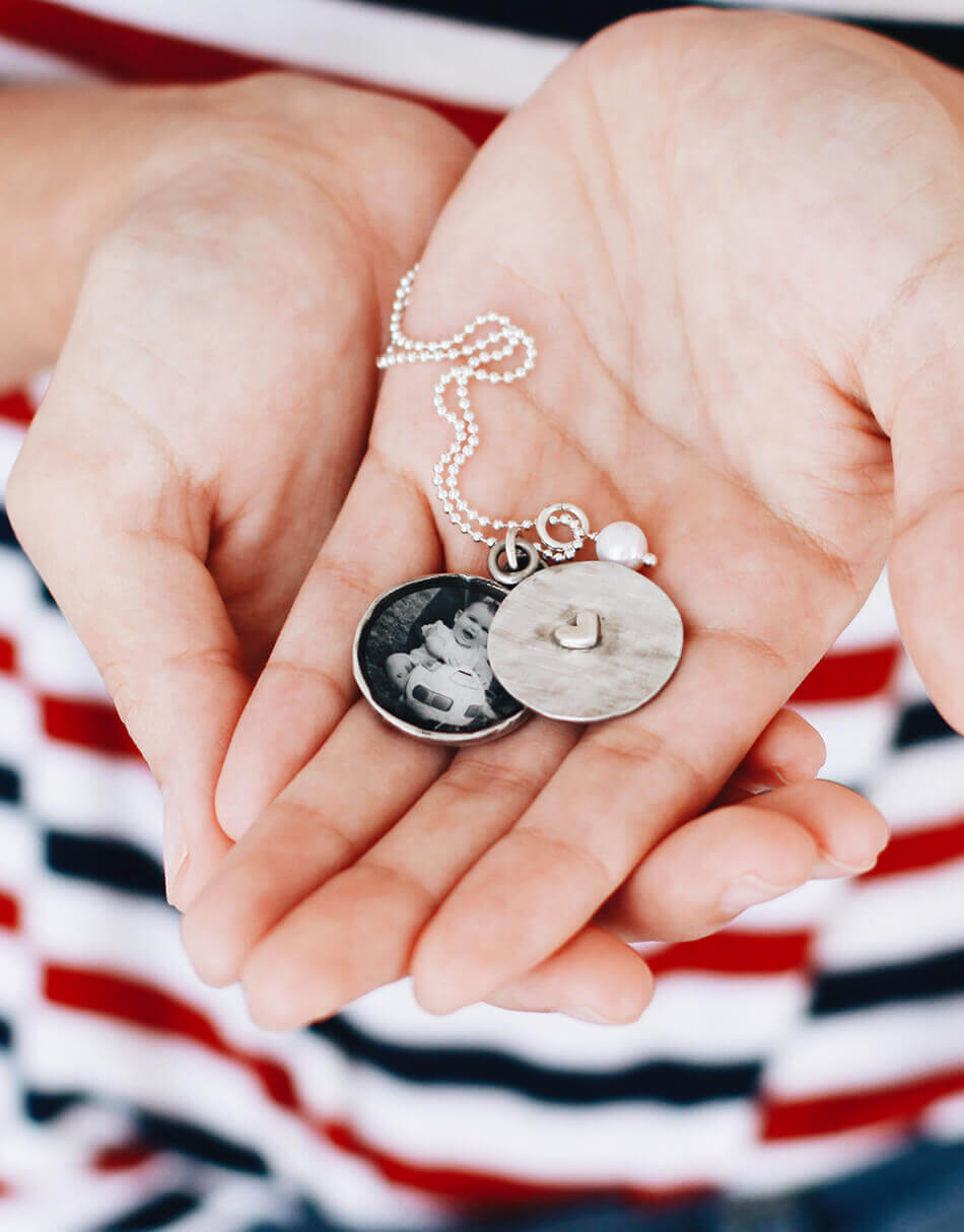 Personalized Photo Charm With Name Necklace For New Mom, Wife, Grandma